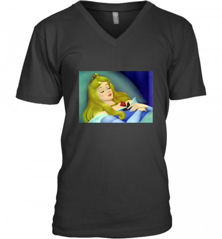 Disney Sleeping Beauty Aurora Sleeping Men's V-Neck Men's V-Neck / Black / S Men's V-Neck - Nice-Tshirts4u