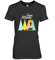 Twin Mom Mama Bear Shirt for Women Camping Bear and Cubs Women's Premium T-Shirt