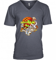 Kids Space Jam Group Shot Basketball Logo Men's V-Neck Men's V-Neck - Nice-Tshirts4u