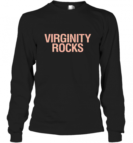 Virginity Pink Leopard print Rocks Cool Trendy Animal Print Long Sleeve T-Shirt Long Sleeve T-Shirt / Black / S Long Sleeve T-Shirt - Nice-Tshirts4u
