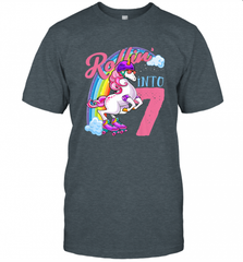 Kids Unicorn Roller Skate 7th Birthday Shirt Girls Unicorn Men's T-Shirt Men's T-Shirt - Nice-Tshirts4u