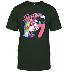 Kids Unicorn Roller Skate 7th Birthday Shirt Girls Unicorn Men's T-Shirt Men's T-Shirt - Nice-Tshirts4u