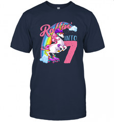 Kids Unicorn Roller Skate 7th Birthday Shirt Girls Unicorn Men's T-Shirt Men's T-Shirt - Nice-Tshirts4u