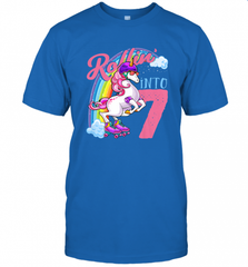 Kids Unicorn Roller Skate 7th Birthday Shirt Girls Unicorn Men's T-Shirt Men's T-Shirt - Nice-Tshirts4u