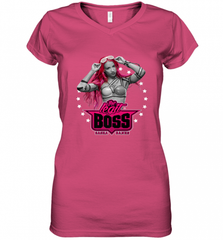 WWE Sasha Banks Pink Hair with Logo Women's V-Neck T-Shirt Women's V-Neck T-Shirt - Nice-Tshirts4u