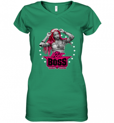 WWE Sasha Banks Pink Hair with Logo Women's V-Neck T-Shirt Women's V-Neck T-Shirt - Nice-Tshirts4u