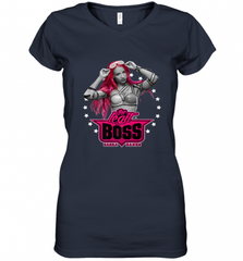 WWE Sasha Banks Pink Hair with Logo Women's V-Neck T-Shirt Women's V-Neck T-Shirt - Nice-Tshirts4u