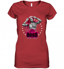 WWE Sasha Banks Pink Hair with Logo Women's V-Neck T-Shirt Women's V-Neck T-Shirt - Nice-Tshirts4u
