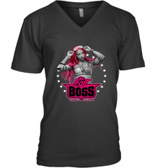 WWE Sasha Banks Pink Hair with Logo Men's V-Neck Men's V-Neck - Nice-Tshirts4u
