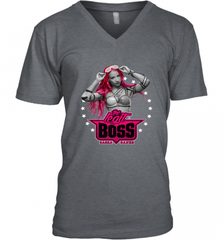 WWE Sasha Banks Pink Hair with Logo Men's V-Neck Men's V-Neck - Nice-Tshirts4u