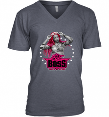 WWE Sasha Banks Pink Hair with Logo Men's V-Neck Men's V-Neck - Nice-Tshirts4u