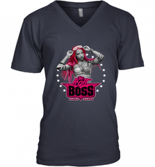 WWE Sasha Banks Pink Hair with Logo Men's V-Neck Men's V-Neck - Nice-Tshirts4u