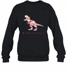 Cute Mimisaurus Tshirt with Floral Dinosaur for Crewneck Sweatshirt Crewneck Sweatshirt - Nice-Tshirts4u