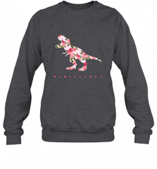 Cute Mimisaurus Tshirt with Floral Dinosaur for Crewneck Sweatshirt Crewneck Sweatshirt - Nice-Tshirts4u