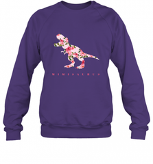 Cute Mimisaurus Tshirt with Floral Dinosaur for Crewneck Sweatshirt Crewneck Sweatshirt - Nice-Tshirts4u