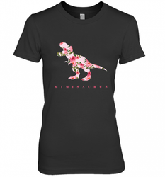 Cute Mimisaurus Tshirt with Floral Dinosaur for Women's Premium T-Shirt