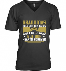 Grandmas hold our tiny hands for just a little while…..but our hearts forever 01 Men's V-Neck Men's V-Neck - Nice-Tshirts4u