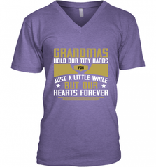 Grandmas hold our tiny hands for just a little while…..but our hearts forever 01 Men's V-Neck Men's V-Neck - Nice-Tshirts4u