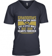 Grandmas hold our tiny hands for just a little while…..but our hearts forever 01 Men's V-Neck Men's V-Neck - Nice-Tshirts4u
