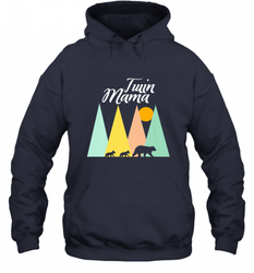 Twin Mom Mama Bear Shirt for Women Camping Bear and Cubs Hooded Sweatshirt