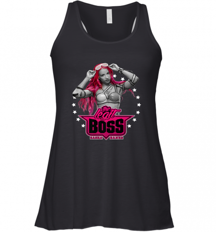WWE Sasha Banks Pink Hair with Logo Women's Racerback Tank Women's Racerback Tank / Black / XS Women's Racerback Tank - Nice-Tshirts4u
