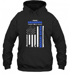 Mens Proud Grandpa of a Police Officer Distressed Flag Hooded Sweatshirt Hooded Sweatshirt - Nice-Tshirts4u
