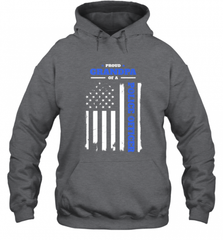 Mens Proud Grandpa of a Police Officer Distressed Flag Hooded Sweatshirt Hooded Sweatshirt - Nice-Tshirts4u
