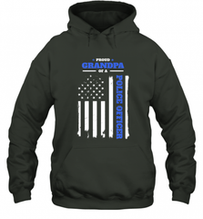 Mens Proud Grandpa of a Police Officer Distressed Flag Hooded Sweatshirt Hooded Sweatshirt - Nice-Tshirts4u