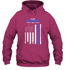 Mens Proud Grandpa of a Police Officer Distressed Flag Hooded Sweatshirt Hooded Sweatshirt - Nice-Tshirts4u