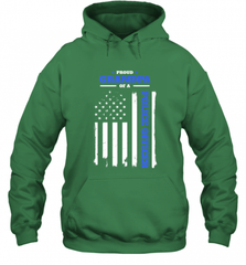Mens Proud Grandpa of a Police Officer Distressed Flag Hooded Sweatshirt Hooded Sweatshirt - Nice-Tshirts4u