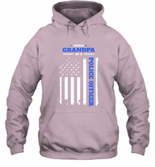 Mens Proud Grandpa of a Police Officer Distressed Flag Hooded Sweatshirt Hooded Sweatshirt - Nice-Tshirts4u