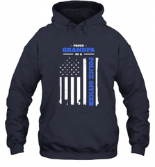Mens Proud Grandpa of a Police Officer Distressed Flag Hooded Sweatshirt Hooded Sweatshirt - Nice-Tshirts4u