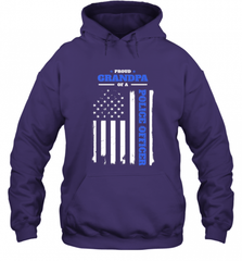 Mens Proud Grandpa of a Police Officer Distressed Flag Hooded Sweatshirt Hooded Sweatshirt - Nice-Tshirts4u