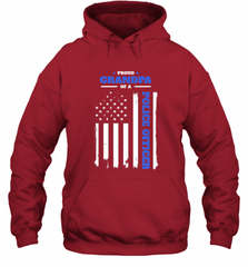 Mens Proud Grandpa of a Police Officer Distressed Flag Hooded Sweatshirt Hooded Sweatshirt - Nice-Tshirts4u