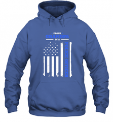 Mens Proud Grandpa of a Police Officer Distressed Flag Hooded Sweatshirt Hooded Sweatshirt - Nice-Tshirts4u