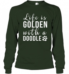 Life Is Golden With A Doodle T Shirt  Golden Doodle Lovers Long Sleeve T-Shirt Long Sleeve T-Shirt - Nice-Tshirts4u