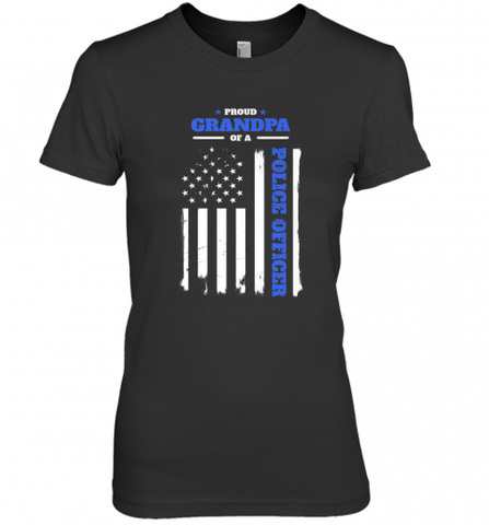 Mens Proud Grandpa of a Police Officer Distressed Flag Women's Premium T-Shirt Women's Premium T-Shirt / Black / XS Women's Premium T-Shirt - Nice-Tshirts4u