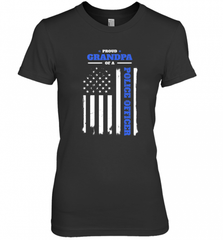 Mens Proud Grandpa of a Police Officer Distressed Flag Women's Premium T-Shirt Women's Premium T-Shirt - Nice-Tshirts4u