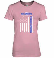 Mens Proud Grandpa of a Police Officer Distressed Flag Women's Premium T-Shirt Women's Premium T-Shirt - Nice-Tshirts4u