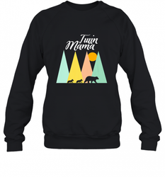 Twin Mom Mama Bear Shirt for Women Camping Bear and Cubs Crewneck Sweatshirt