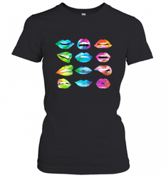 Tie Dye Lip Mood Mouths Bite Tongue Out Smile Smirk Kiss Women's T-Shirt