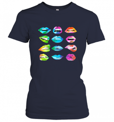 Tie Dye Lip Mood Mouths Bite Tongue Out Smile Smirk Kiss Women's T-Shirt