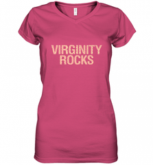 Virginity Pink Leopard print Rocks Cool Trendy Animal Print Women's V-Neck T-Shirt Women's V-Neck T-Shirt - Nice-Tshirts4u