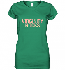 Virginity Pink Leopard print Rocks Cool Trendy Animal Print Women's V-Neck T-Shirt Women's V-Neck T-Shirt - Nice-Tshirts4u