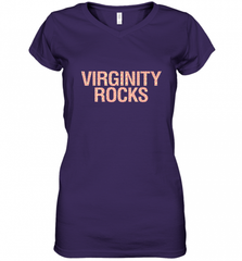 Virginity Pink Leopard print Rocks Cool Trendy Animal Print Women's V-Neck T-Shirt Women's V-Neck T-Shirt - Nice-Tshirts4u