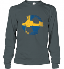 Sweden Soccer Ball Flag Jersey Shirt  Swedish Football Gift Long Sleeve T-Shirt Long Sleeve T-Shirt - Nice-Tshirts4u
