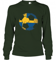 Sweden Soccer Ball Flag Jersey Shirt  Swedish Football Gift Long Sleeve T-Shirt Long Sleeve T-Shirt - Nice-Tshirts4u