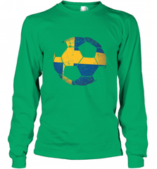 Sweden Soccer Ball Flag Jersey Shirt  Swedish Football Gift Long Sleeve T-Shirt Long Sleeve T-Shirt - Nice-Tshirts4u