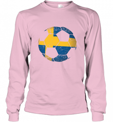 Sweden Soccer Ball Flag Jersey Shirt  Swedish Football Gift Long Sleeve T-Shirt Long Sleeve T-Shirt - Nice-Tshirts4u