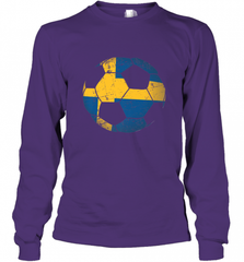 Sweden Soccer Ball Flag Jersey Shirt  Swedish Football Gift Long Sleeve T-Shirt Long Sleeve T-Shirt - Nice-Tshirts4u